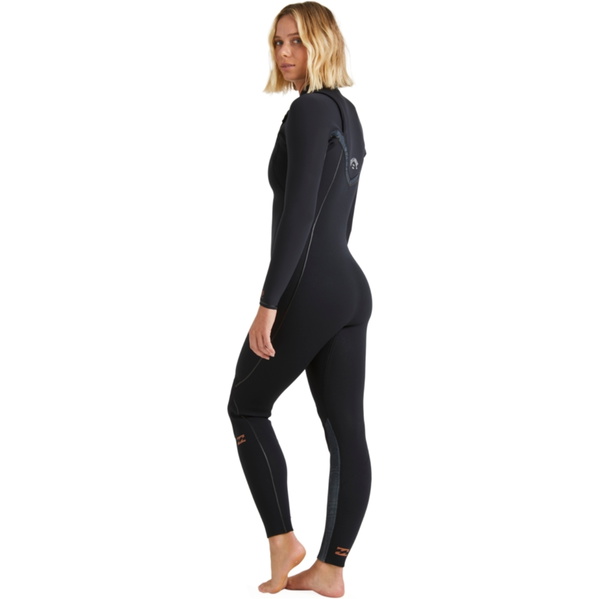 2026 Billabong Dames Furnace Natural 4/3mm Borst Ritssluiting Wetsuit ABJW100215 - Black Tiki